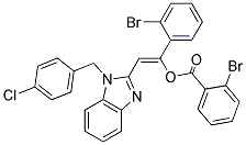 (Z)-1-(2-BROMOPHENYL)-2-(1-(4-CHLOROBENZYL)-1H-BENZO[D]IMIDAZOL-2-YL)VINYL 2-BROMOBENZOATE Struktur