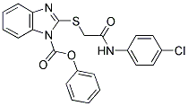 PHENYL 2-[(4-CHLOROPHENYLCARBAMOYL)METHYLTHIO]-1H-BENZO[D]IMIDAZOLE-1-CARBOXYLATE Struktur