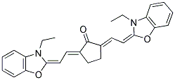 2,5-BIS((E)-2-[3-ETHYL-1,3-BENZOXAZOL-2(3H)-YLIDENE]ETHYLIDENE)CYCLOPENTANONE Struktur