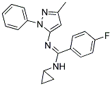 N-CYCLOPROPYL-4-FLUORO-N'-(3-METHYL-1-PHENYL-1H-PYRAZOL-5-YL)BENZENECARBOXIMIDAMIDE Struktur