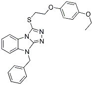 9-BENZYL-3-[2-(4-ETHOXY-PHENOXY)-ETHYLSULFANYL]-9H-BENZO[4,5]IMIDAZO[2,1-C][1,2,4]TRIAZOLE Struktur