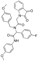 2-(2,3-DIOXOINDOLIN-1-YL)-N-(1-(4-FLUOROPHENYL)-2-(4-METHOXYPHENYLAMINO)-2-OXOETHYL)-N-(4-METHOXYBENZYL)ACETAMIDE Struktur