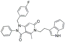 1-(4-FLUOROBENZYL)-5-[2-(1H-INDOL-3-YL)ETHYL]-4-METHYL-2-PHENYL-1H-PYRAZOLO[4,3-C]PYRIDINE-3,6(2H,5H)-DIONE Struktur