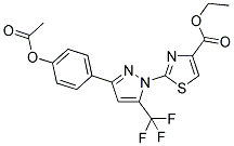 ETHYL 2-[3-[4-(ACETYLOXY)PHENYL]-5-(TRIFLUOROMETHYL)-1H-PYRAZOL-1-YL]-1,3-THIAZOLE-4-CARBOXYLATE Struktur