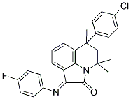 (E)-6-(4-CHLOROPHENYL)-1-(4-FLUOROPHENYLIMINO)-4,4,6-TRIMETHYL-5,6-DIHYDRO-1H-PYRROLO[3,2,1-IJ]QUINOLIN-2(4H)-ONE Struktur