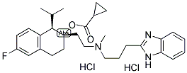 (1S,2S)-2-(2-(N-[(3-BENZIMIDAZOL-2-YL)PROPYL]-N-METHYLAMINO)ETHYL)-6-FLUORO-1,2,3,4-TETRAHYDRO-1-ISOPROPYL-2-NAPHTHYL CYCLOPROPANECARBOXYLATE DIHYDROCHLORIDE Struktur