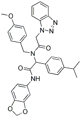 2-(2-(1H-BENZO[D][1,2,3]TRIAZOL-1-YL)-N-(4-METHOXYBENZYL)ACETAMIDO)-N-(BENZO[D][1,3]DIOXOL-5-YL)-2-(4-ISOPROPYLPHENYL)ACETAMIDE Struktur