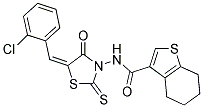 N-[(5E)-5-(2-CHLOROBENZYLIDENE)-4-OXO-2-THIOXO-1,3-THIAZOLIDIN-3-YL]-4,5,6,7-TETRAHYDRO-1-BENZOTHIOPHENE-3-CARBOXAMIDE Struktur