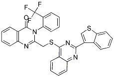 2-((2-(BENZO[B]THIOPHEN-3-YL)QUINAZOLIN-4-YLTHIO)METHYL)-3-(2-(TRIFLUOROMETHYL)PHENYL)QUINAZOLIN-4(3H)-ONE Struktur