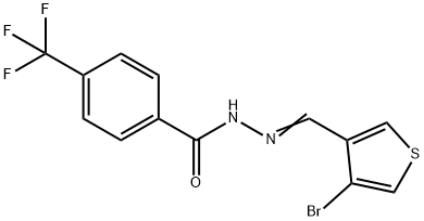 N'-[(E)-(4-BROMO-3-THIENYL)METHYLIDENE]-4-(TRIFLUOROMETHYL)BENZENECARBOHYDRAZIDE Struktur