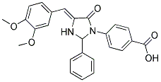 4-{4-[(Z)-(3,4-DIMETHOXYPHENYL)METHYLIDENE]-5-OXO-2-PHENYL-1-IMIDAZOLIDINYL}BENZOIC ACID Struktur