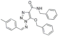 (Z)-N-BENZYL-5-(BENZYLOXY)-1-(4-METHYLBENZYLIDENEAMINO)-1H-1,2,3-TRIAZOLE-4-CARBOXAMIDE Struktur