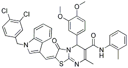 (E)-2-((1-(3,4-DICHLOROBENZYL)-1H-INDOL-3-YL)METHYLENE)-5-(3,4-DIMETHOXYPHENYL)-7-METHYL-3-OXO-N-O-TOLYL-3,5-DIHYDRO-2H-THIAZOLO[3,2-A]PYRIMIDINE-6-CARBOXAMIDE Struktur