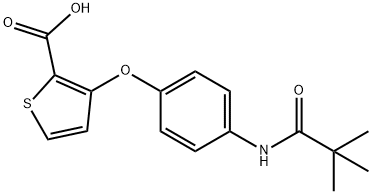 3-(4-[(2,2-DIMETHYLPROPANOYL)AMINO]PHENOXY)-2-THIOPHENECARBOXYLIC ACID Struktur