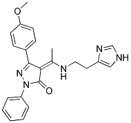 (Z)-4-(1-(2-(1H-IMIDAZOL-4-YL)ETHYLAMINO)ETHYLIDENE)-3-(4-METHOXYPHENYL)-1-PHENYL-1H-PYRAZOL-5(4H)-ONE Struktur