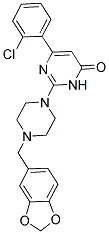 2-[4-(1,3-BENZODIOXOL-5-YLMETHYL)-1-PIPERAZINYL]-6-(2-CHLOROPHENYL)-4(3H)-PYRIMIDINONE Struktur