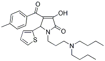 1-[3-(DIBUTYLAMINO)PROPYL]-3-HYDROXY-4-(4-METHYLBENZOYL)-5-(2-THIENYL)-1,5-DIHYDRO-2H-PYRROL-2-ONE Struktur