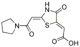 (2E)-[(2E)-4-OXO-2-(2-OXO-2-PYRROLIDIN-1-YLETHYLIDENE)-1,3-THIAZOLIDIN-5-YLIDENE]ACETIC ACID Struktur