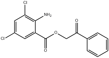 2-OXO-2-PHENYLETHYL 2-AMINO-3,5-DICHLOROBENZENECARBOXYLATE Struktur