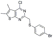 2-[[(4-BROMOPHENYL)THIO]METHYL]-4-CHLORO-5,6-DIMETHYLTHIENO[2,3-D]PYRIMIDINE Struktur