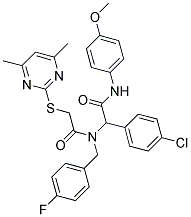 2-(4-CHLOROPHENYL)-2-(2-(4,6-DIMETHYLPYRIMIDIN-2-YLTHIO)-N-(4-FLUOROBENZYL)ACETAMIDO)-N-(4-METHOXYPHENYL)ACETAMIDE Struktur