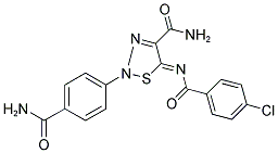 (5Z)-2-[4-(AMINOCARBONYL)PHENYL]-5-[(4-CHLOROBENZOYL)IMINO]-2,5-DIHYDRO-1,2,3-THIADIAZOLE-4-CARBOXAMIDE Struktur