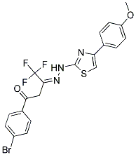 (3Z)-1-(4-BROMOPHENYL)-4,4,4-TRIFLUOROBUTANE-1,3-DIONE 3-{[4-(4-METHOXYPHENYL)-1,3-THIAZOL-2-YL]HYDRAZONE} Struktur