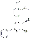 3-PYRIDINECARBONITRILE, 4-(3,4-DIMETHOXYPHENYL)-2-MERCAPTO-6-PHENYL- Struktur