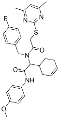 2-(CYCLOHEX-3-ENYL)-2-(2-(4,6-DIMETHYLPYRIMIDIN-2-YLTHIO)-N-(4-FLUOROBENZYL)ACETAMIDO)-N-(4-METHOXYPHENYL)ACETAMIDE Struktur