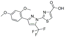 2-[3-(2,4-DIMETHOXYPHENYL)-5-(TRIFLUOROMETHYL)-1H-PYRAZOL-1-YL]-1,3-THIAZOLE-4-CARBOXYLIC ACID Struktur