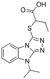 2-(9-ISOPROPYL-9H-BENZO[4,5]IMIDAZO[2,1-C][1,2,4]TRIAZOL-3-YLSULFANYL)-BUTYRIC ACID Struktur