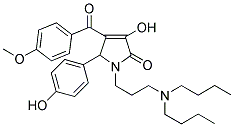 1-[3-(DIBUTYLAMINO)PROPYL]-3-HYDROXY-5-(4-HYDROXYPHENYL)-4-(4-METHOXYBENZOYL)-1,5-DIHYDRO-2H-PYRROL-2-ONE Struktur