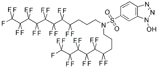 6-[N-(3-(PERFLUOROHEXYL)PROPYL)-N-(3-(PERFLUOROOCTYL) PROPYL)AMINOSULFONYL]-1-HYDROXYBENZOTRIAZOLE Struktur