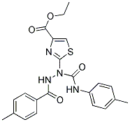 ETHYL 2-[2-(4-METHYLBENZOYL)-1-(4-TOLUIDINOCARBONYL)HYDRAZINO]-1,3-THIAZOLE-4-CARBOXYLATE Struktur