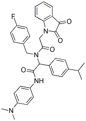 N-(4-(DIMETHYLAMINO)PHENYL)-2-(2-(2,3-DIOXOINDOLIN-1-YL)-N-(4-FLUOROBENZYL)ACETAMIDO)-2-(4-ISOPROPYLPHENYL)ACETAMIDE Struktur