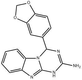 4-(1,3-BENZODIOXOL-5-YL)-3,4-DIHYDRO[1,3,5]TRIAZINO[1,2-A]BENZIMIDAZOL-2-AMINE Struktur