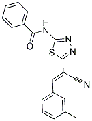 N-{5-[(E)-1-CYANO-2-(3-METHYLPHENYL)VINYL]-1,3,4-THIADIAZOL-2-YL}BENZAMIDE Struktur