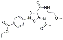 ETHYL 4-[(5Z)-5-(ACETYLIMINO)-4-{[(2-METHOXYETHYL)AMINO]CARBONYL}-1,2,3-THIADIAZOL-2(5H)-YL]BENZOATE Struktur