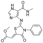 METHYL (2Z)-[(2Z)-2-({5-[(METHYLAMINO)CARBONYL]-1H-IMIDAZOL-4-YL}IMINO)-4-OXO-3-PHENYL-1,3-THIAZOLIDIN-5-YLIDENE]ACETATE Struktur