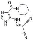 {[4-(PIPERIDIN-1-YLCARBONYL)-1H-IMIDAZOL-5-YL]HYDRAZONO}MALONONITRILE Struktur