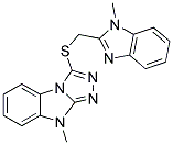 9-METHYL-3-(1-METHYL-1H-BENZOIMIDAZOL-2-YLMETHYLSULFANYL)-9H-BENZO[4,5]IMIDAZO[2,1-C][1,2,4]TRIAZOLE Struktur