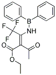 ETHYL (E)-2-ACETYL-3-[(DIPHENYLBORYL)AMINO]-4,4,4-TRIFLUORO-2-BUTENOATE Struktur