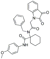 1-(N-BENZYL-2-(2,3-DIOXOINDOLIN-1-YL)ACETAMIDO)-N-(4-METHOXYPHENYL)CYCLOHEXANECARBOXAMIDE Struktur