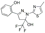 3-(2-HYDROXYPHENYL)-1-(4-METHYL-1,3-THIAZOL-2-YL)-5-(TRIFLUOROMETHYL)-4,5-DIHYDRO-1H-PYRAZOL-5-OL Struktur