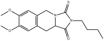 2-BUTYL-7,8-DIMETHOXY-3-THIOXO-2,3,10,10A-TETRAHYDROIMIDAZO[1,5-B]ISOQUINOLIN-1(5H)-ONE Struktur