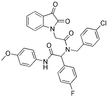 N-(4-CHLOROBENZYL)-2-(2,3-DIOXOINDOLIN-1-YL)-N-(1-(4-FLUOROPHENYL)-2-(4-METHOXYPHENYLAMINO)-2-OXOETHYL)ACETAMIDE Struktur