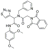 N-(2,4-DIMETHOXYPHENYL)-2-(2-(1,3-DIOXOISOINDOLIN-2-YL)-N-(PYRIDIN-3-YLMETHYL)ACETAMIDO)-2-(1,2,3-THIADIAZOL-4-YL)ACETAMIDE Struktur