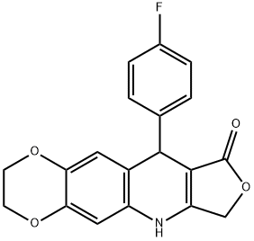 10-(4-FLUOROPHENYL)-2,3,7,10-TETRAHYDRO[1,4]DIOXINO[2,3-G]FURO[3,4-B]QUINOLIN-9(6H)-ONE Struktur