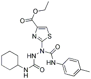 ETHYL 2-[2-[(CYCLOHEXYLAMINO)CARBONYL]-1-(4-TOLUIDINOCARBONYL)HYDRAZINO]-1,3-THIAZOLE-4-CARBOXYLATE Struktur