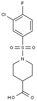 1-[(3-CHLORO-4-FLUOROPHENYL)SULFONYL]PIPERIDINE-4-CARBOXYLIC ACID Struktur